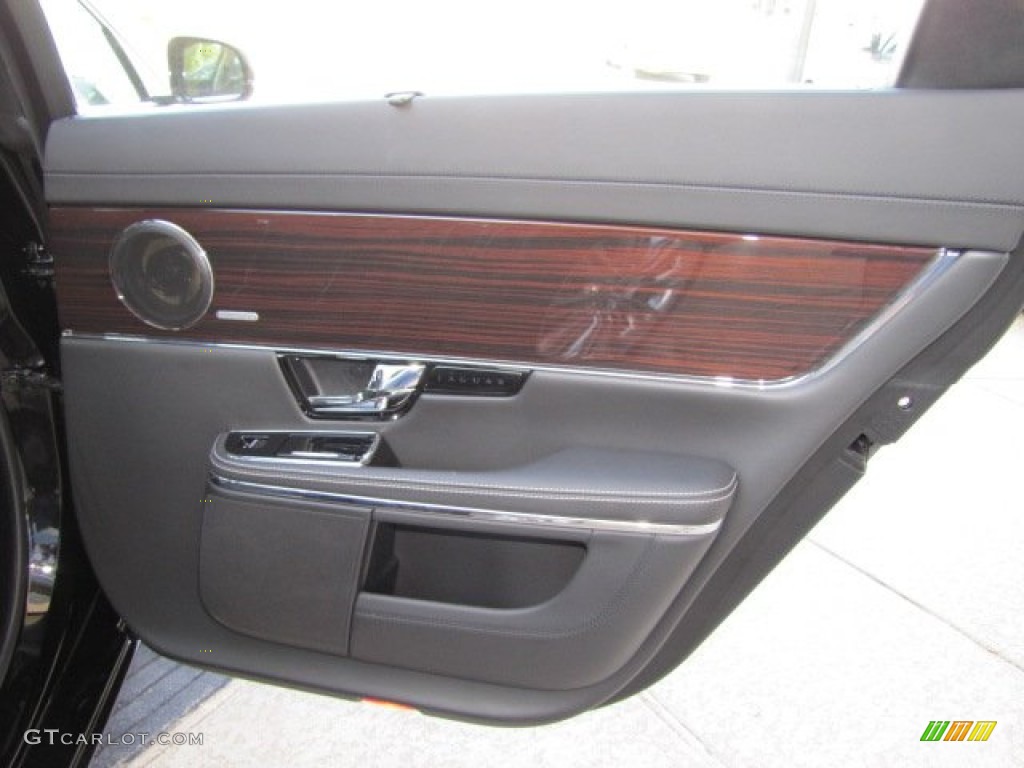2011 Jaguar XJ XJL Supercharged Jet Black/Ivory Door Panel Photo #76401915