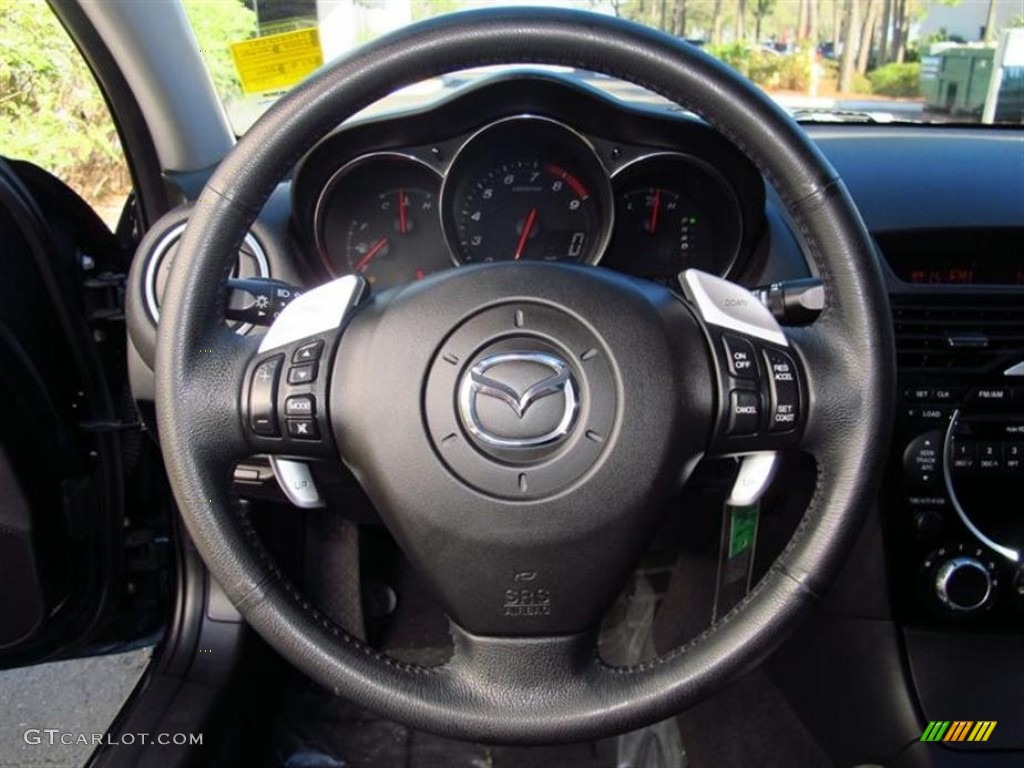 2007 Mazda RX-8 Touring Black Steering Wheel Photo #76403104