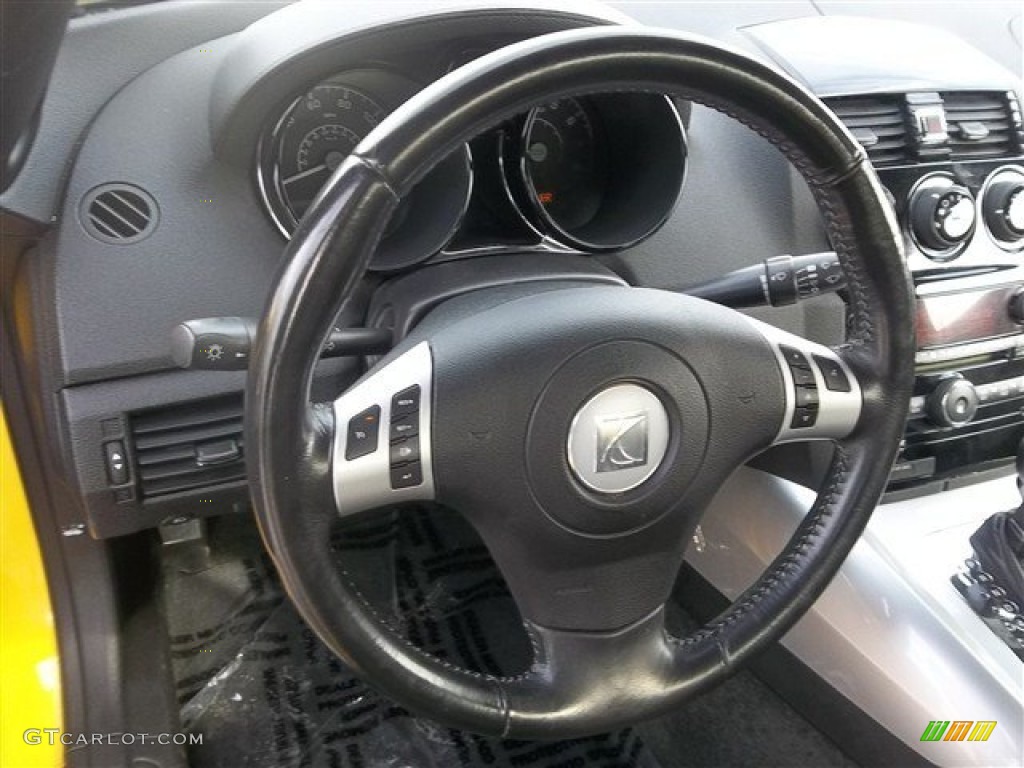 2007 Saturn Sky Roadster Black Steering Wheel Photo #76403660
