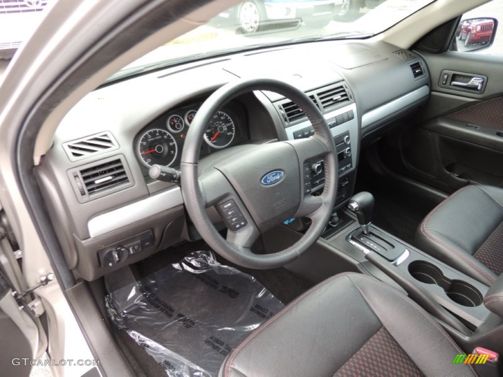 Charcoal Black/Red Interior 2008 Ford Fusion SE Photo #76404821