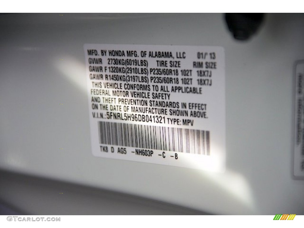 2013 Odyssey Touring - White Diamond Pearl / Truffle photo #23