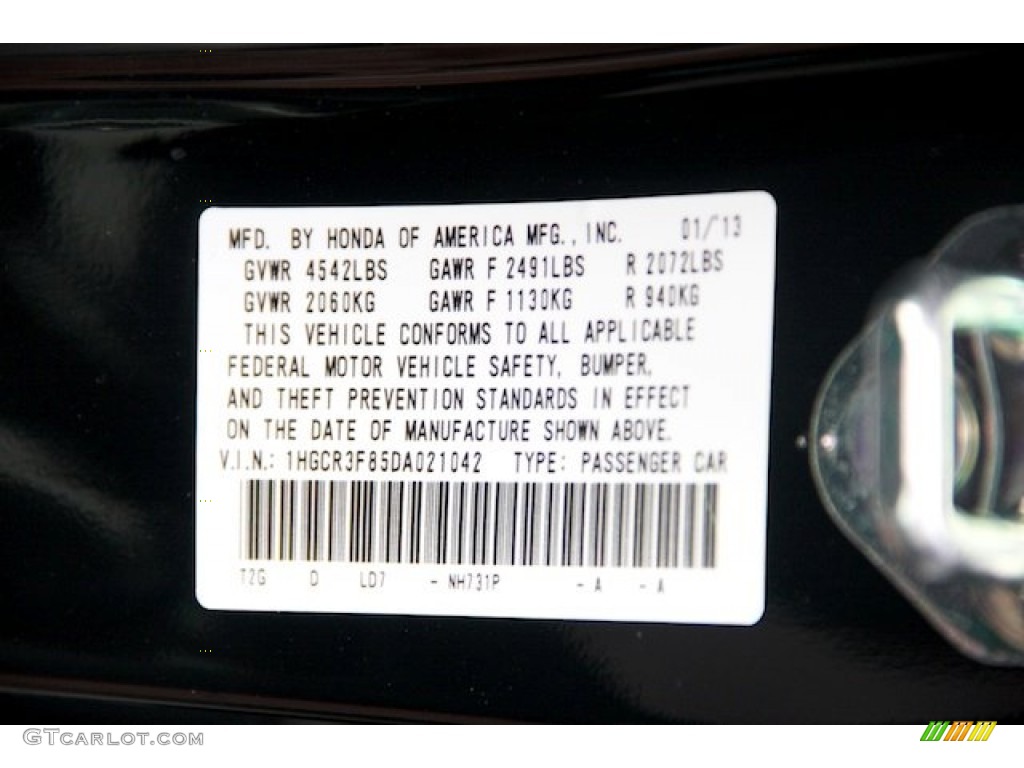 2013 Accord EX-L V6 Sedan - Crystal Black Pearl / Black photo #20