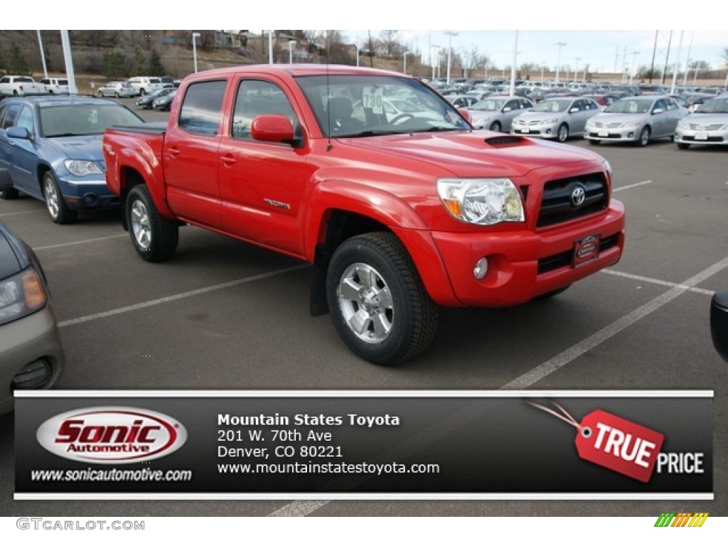 2008 Tacoma V6 TRD Sport Double Cab 4x4 - Radiant Red / Graphite Gray photo #1