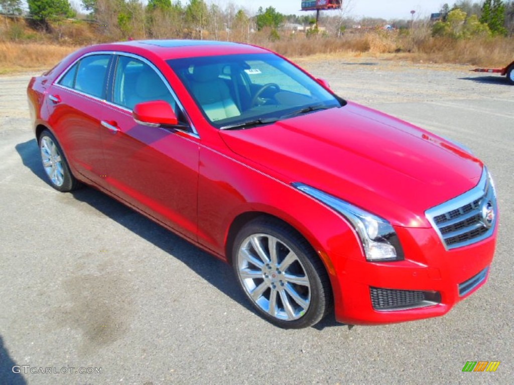 2013 ATS 2.5L Luxury - Crystal Red Tintcoat / Light Platinum/Brownstone Accents photo #2
