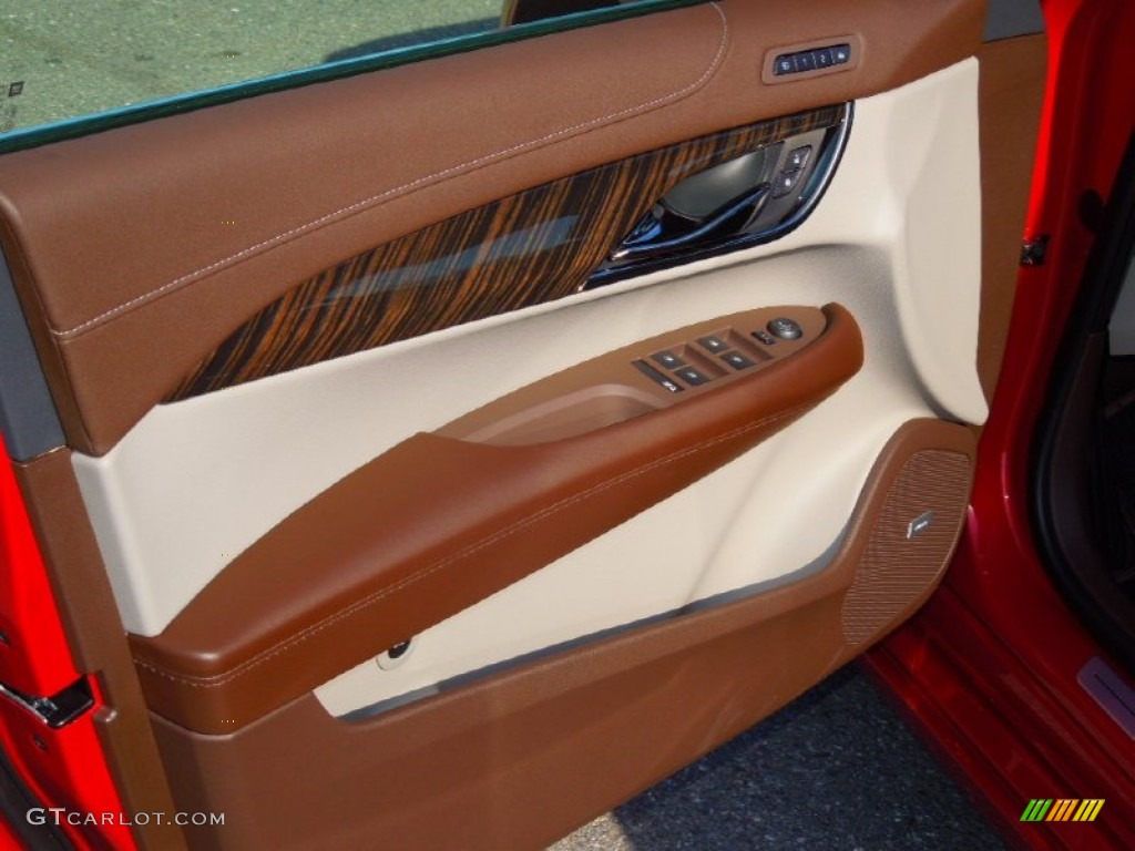 2013 Cadillac ATS 2.5L Luxury Light Platinum/Brownstone Accents Door Panel Photo #76414649