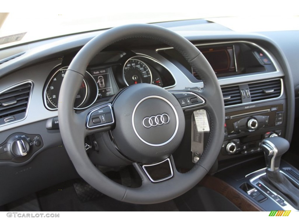 2013 Audi A5 2.0T quattro Coupe Velvet Beige Steering Wheel Photo #76415319