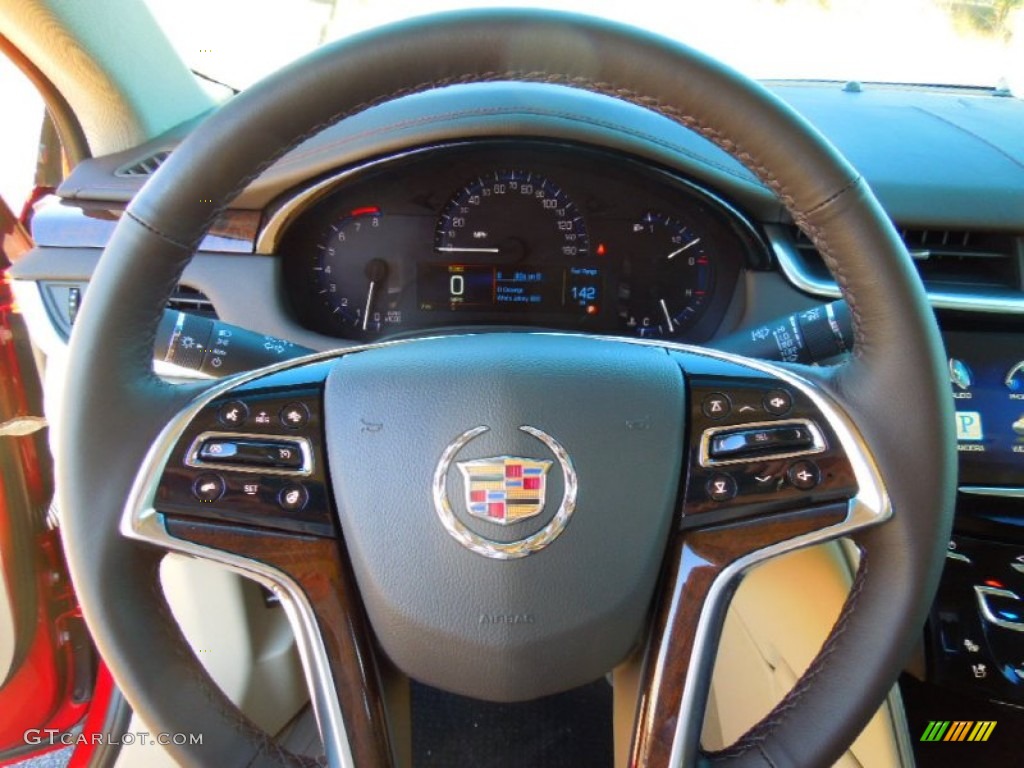 2013 Cadillac XTS Luxury FWD Shale/Cocoa Steering Wheel Photo #76415652