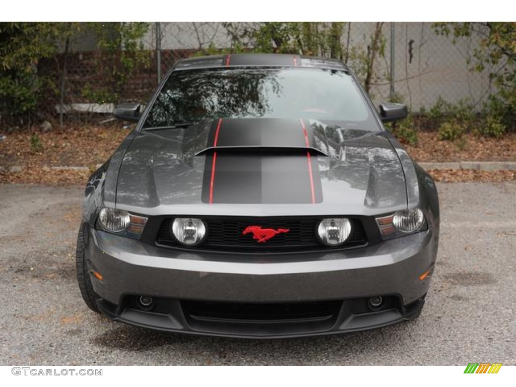 2011 Mustang GT Premium Coupe - Sterling Gray Metallic / Brick Red/Cashmere photo #2