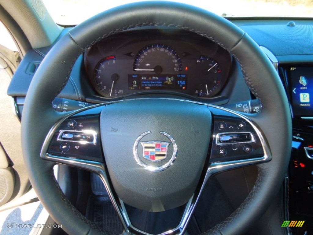 2013 Cadillac ATS 2.0L Turbo Jet Black/Jet Black Accents Steering Wheel Photo #76416167