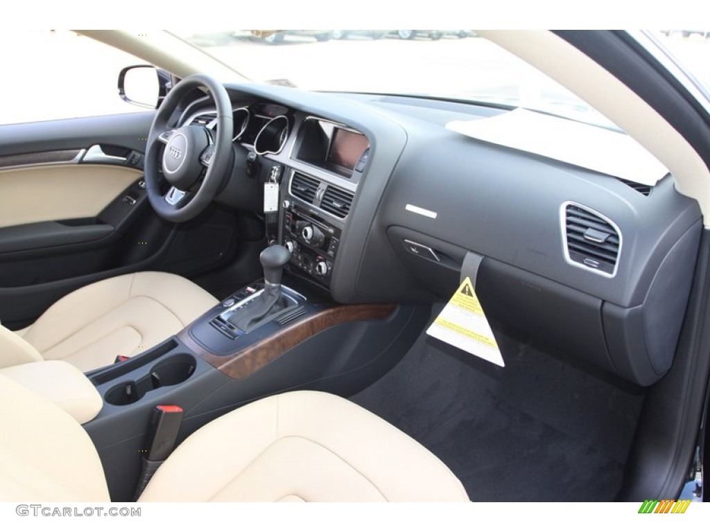 2013 Audi A5 2.0T quattro Coupe Velvet Beige Dashboard Photo #76416363