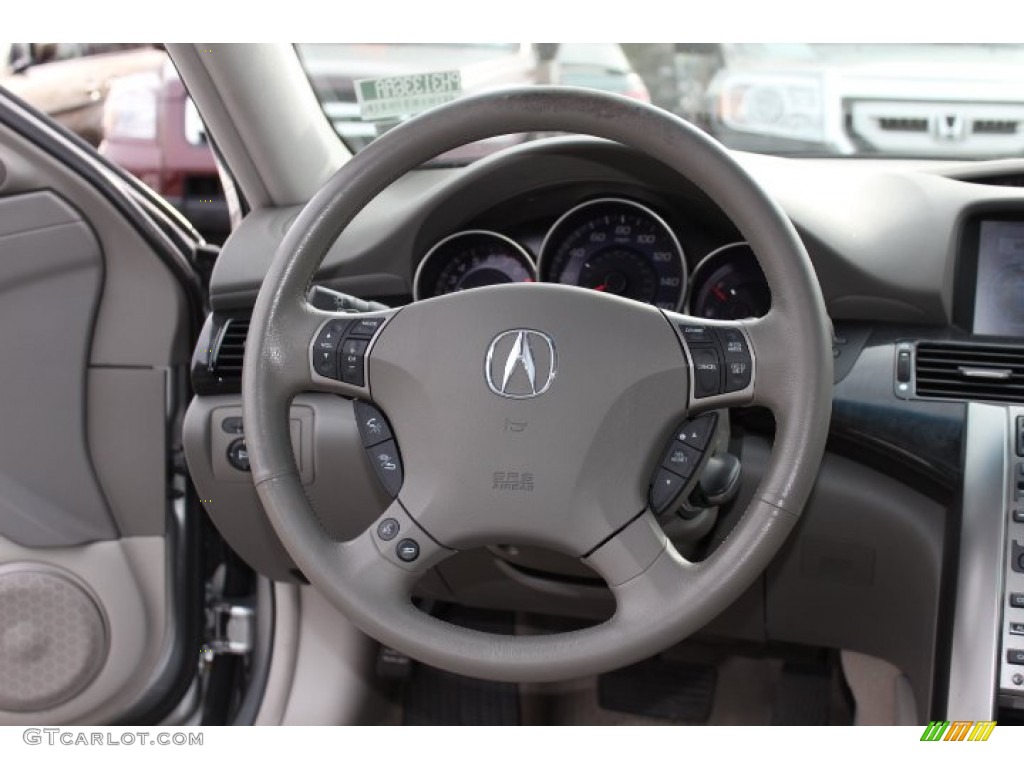 2009 Acura RL 3.7 AWD Sedan Taupe Steering Wheel Photo #76422365