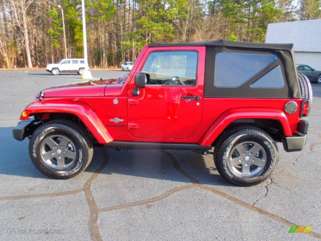 Deep Cherry Red Crystal Pearl 2013 Jeep Wrangler Oscar Mike Freedom Edition 4x4 Exterior Photo #76422698