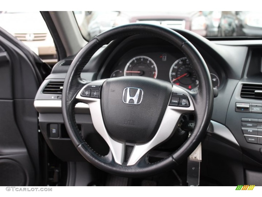 2009 Honda Accord EX-L V6 Coupe Black Steering Wheel Photo #76423137
