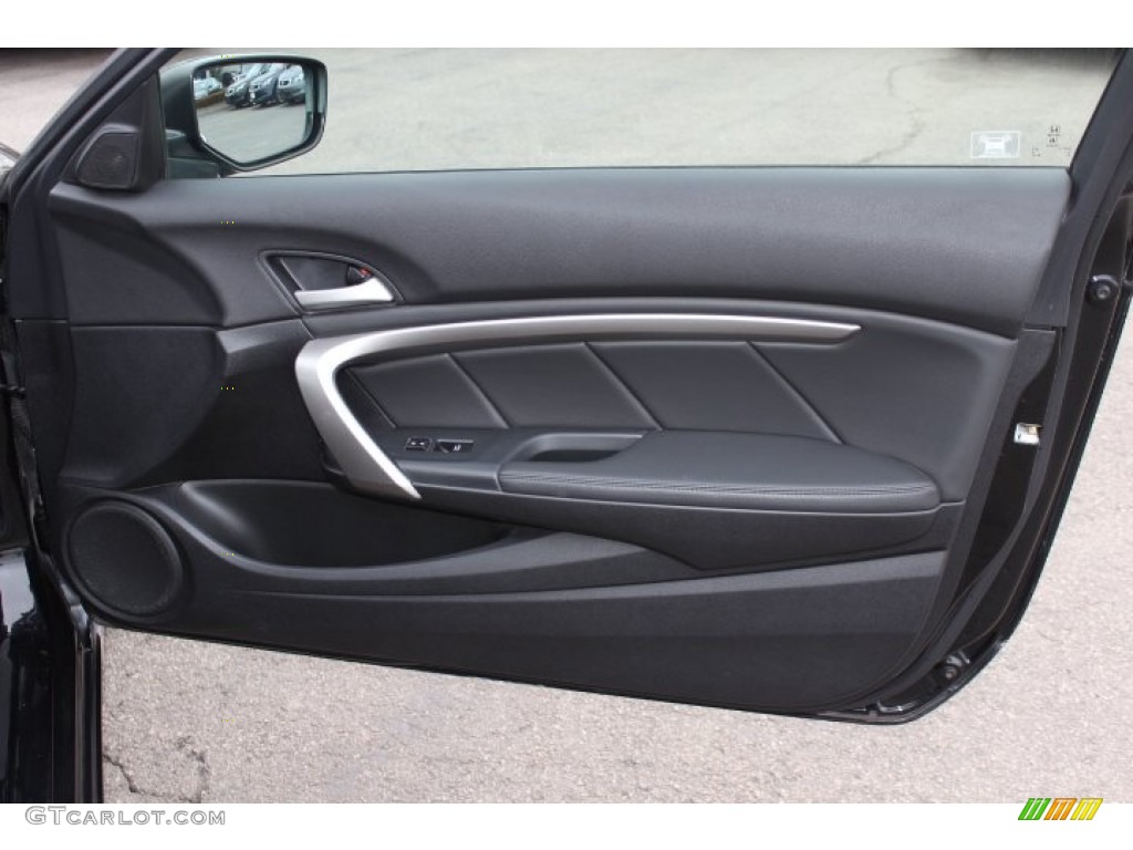 2009 Honda Accord EX-L V6 Coupe Black Door Panel Photo #76423188