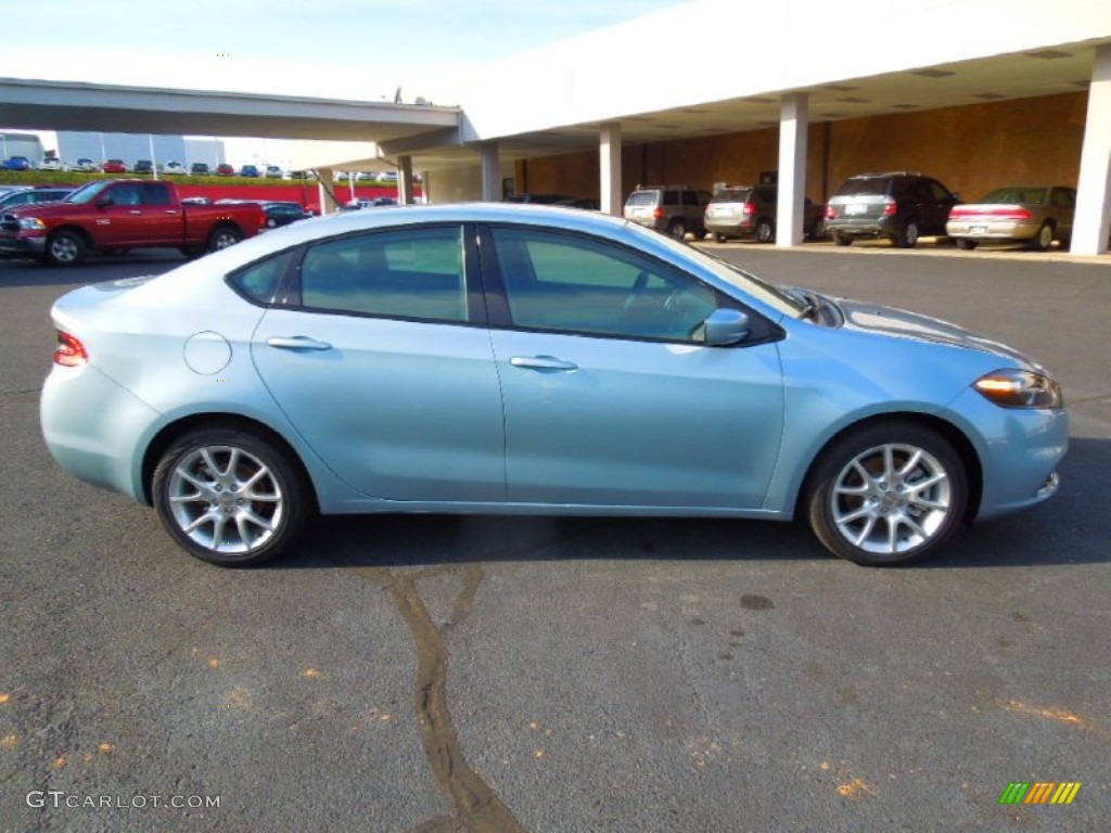 2013 Dart Rallye - Winter Chill Pearl Coat / Black/Light Diesel Gray photo #6