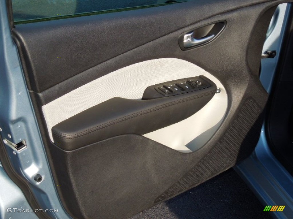 2013 Dodge Dart Rallye Black/Light Diesel Gray Door Panel Photo #76425510