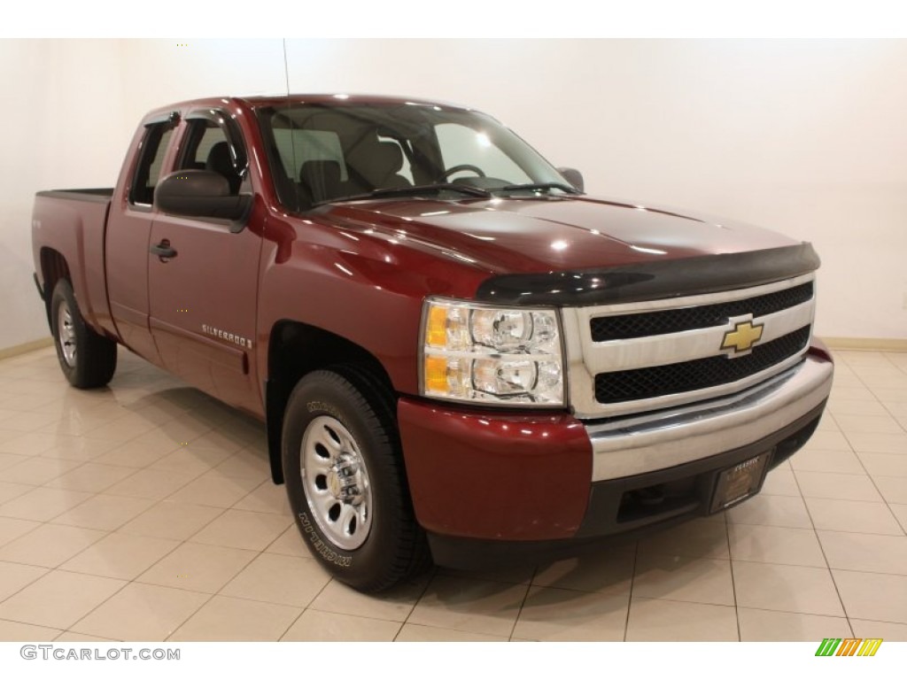 2008 Silverado 1500 LT Extended Cab 4x4 - Deep Ruby Metallic / Ebony photo #1