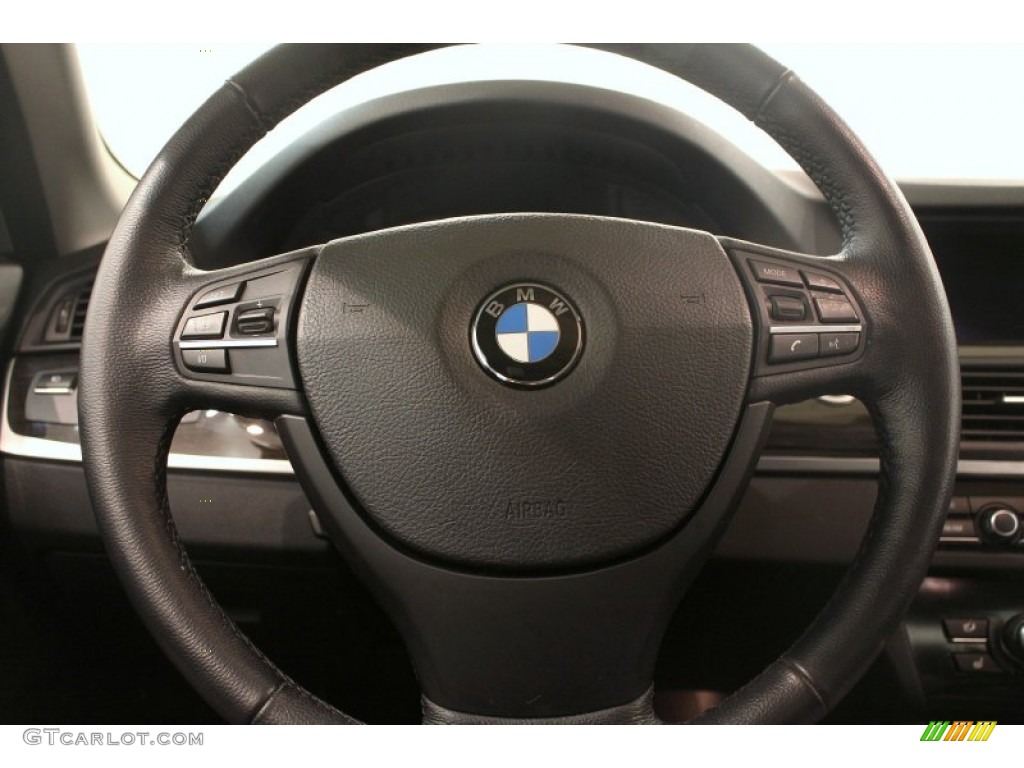 2011 BMW 5 Series 535i xDrive Sedan Black Steering Wheel Photo #76429053