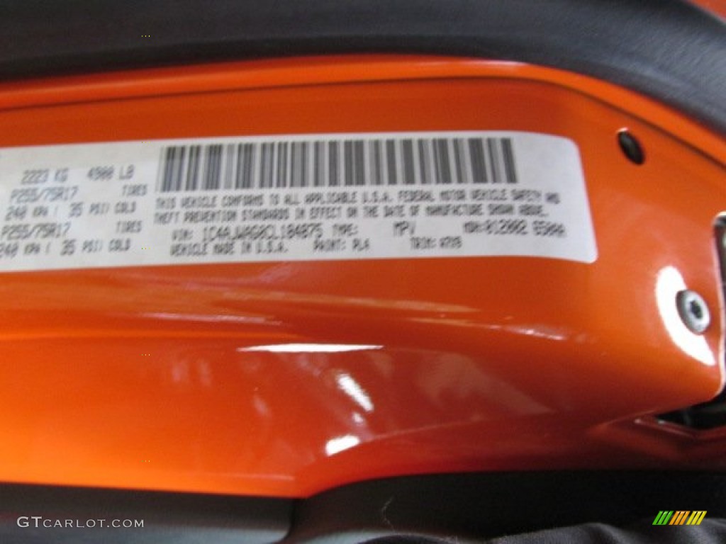 2012 Wrangler Sport S 4x4 - Crush Orange / Black photo #24