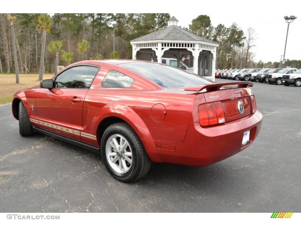 2006 Mustang V6 Premium Coupe - Redfire Metallic / Light Parchment photo #7