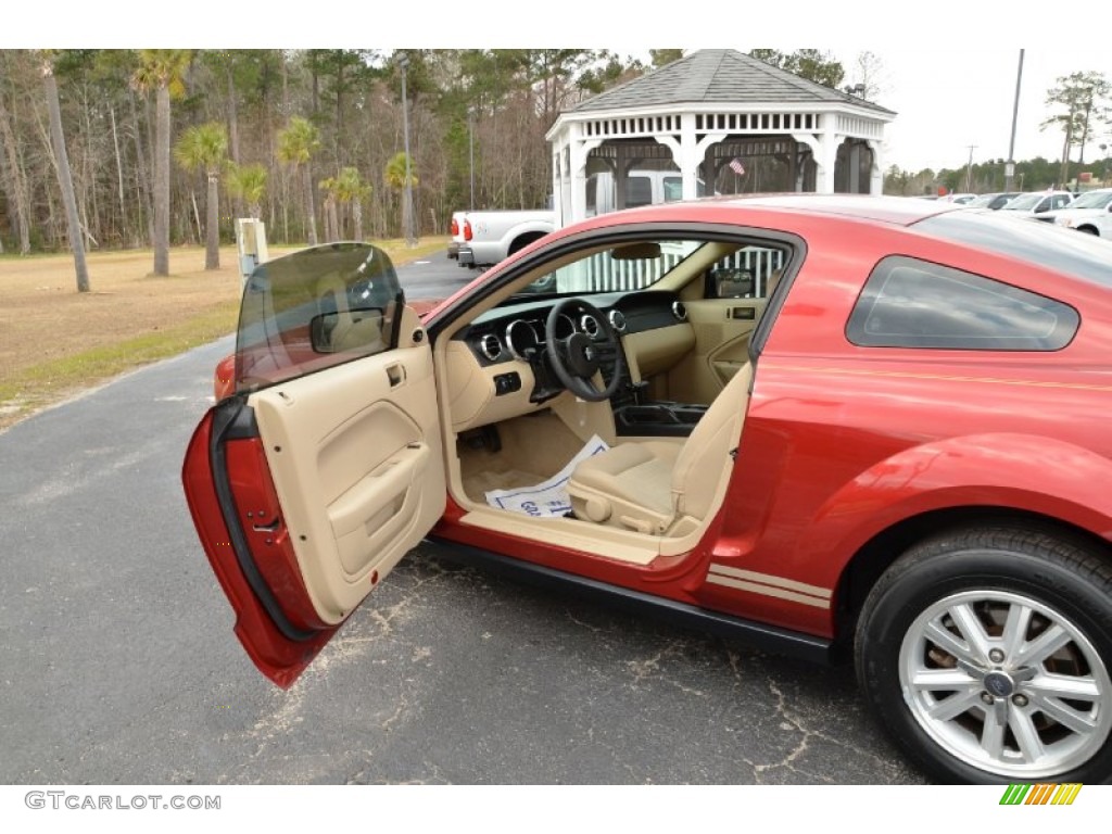 2006 Mustang V6 Premium Coupe - Redfire Metallic / Light Parchment photo #11