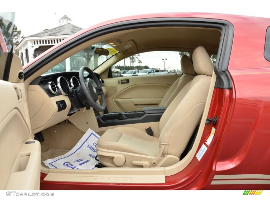 2006 Mustang V6 Premium Coupe - Redfire Metallic / Light Parchment photo #18
