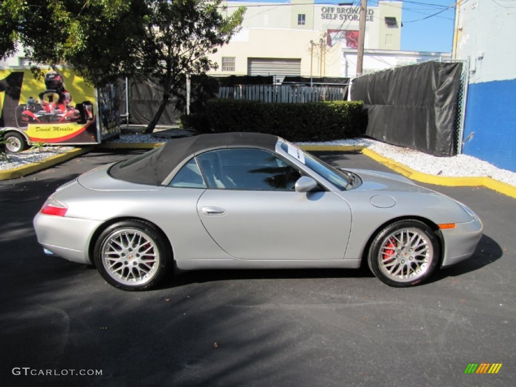 Arctic Silver Metallic 2000 Porsche 911 Carrera 4 Cabriolet Exterior Photo #76431918