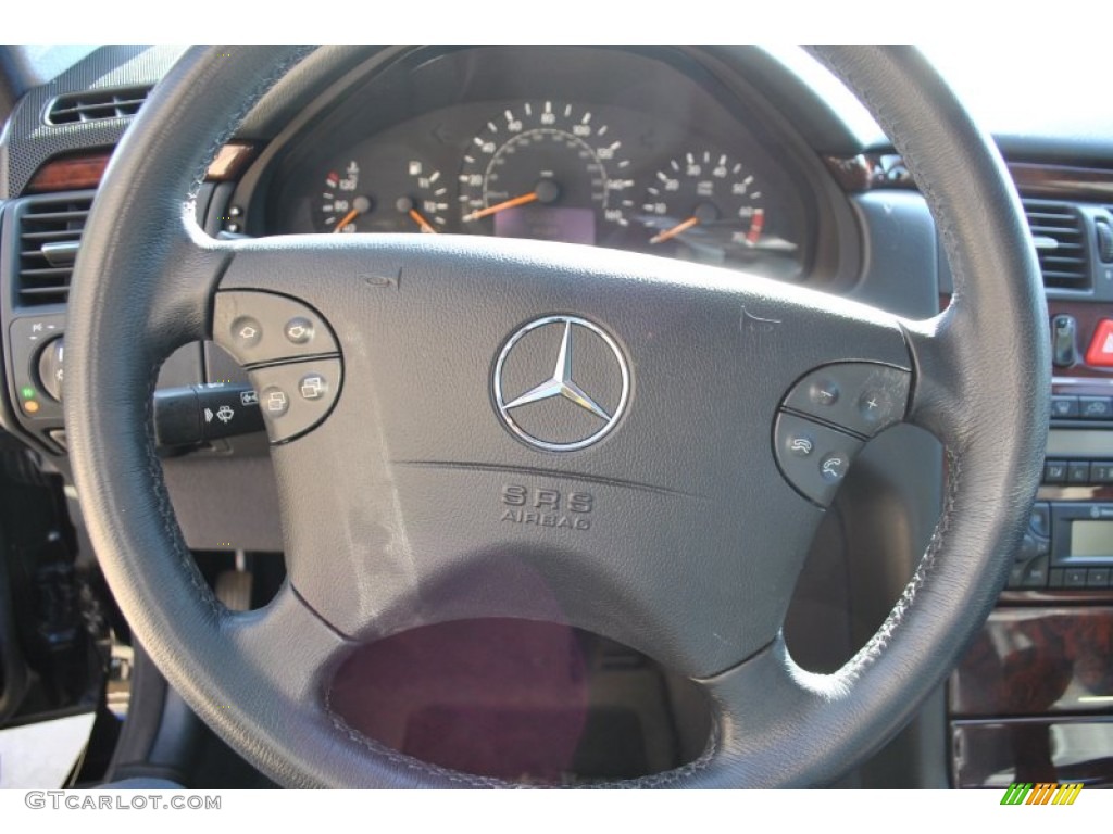 2000 Mercedes-Benz E 430 Sedan Charcoal Steering Wheel Photo #76433433