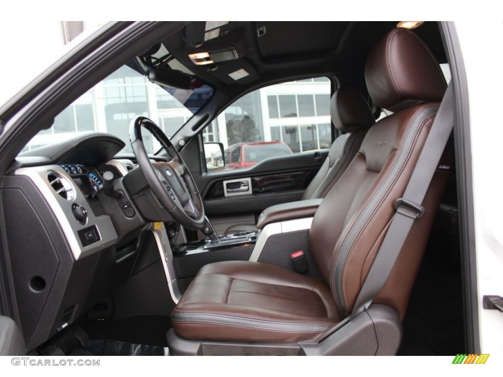 2011 F150 Platinum SuperCrew - White Platinum Metallic Tri-Coat / Sienna Brown/Black photo #13