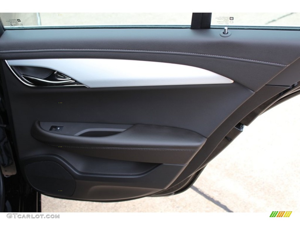2013 Cadillac ATS 2.0L Turbo Premium Jet Black/Jet Black Accents Door Panel Photo #76435592