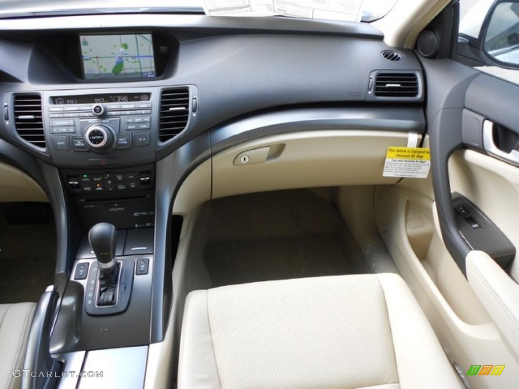 2012 Acura TSX V6 Technology Sedan Parchment Dashboard Photo #76443578