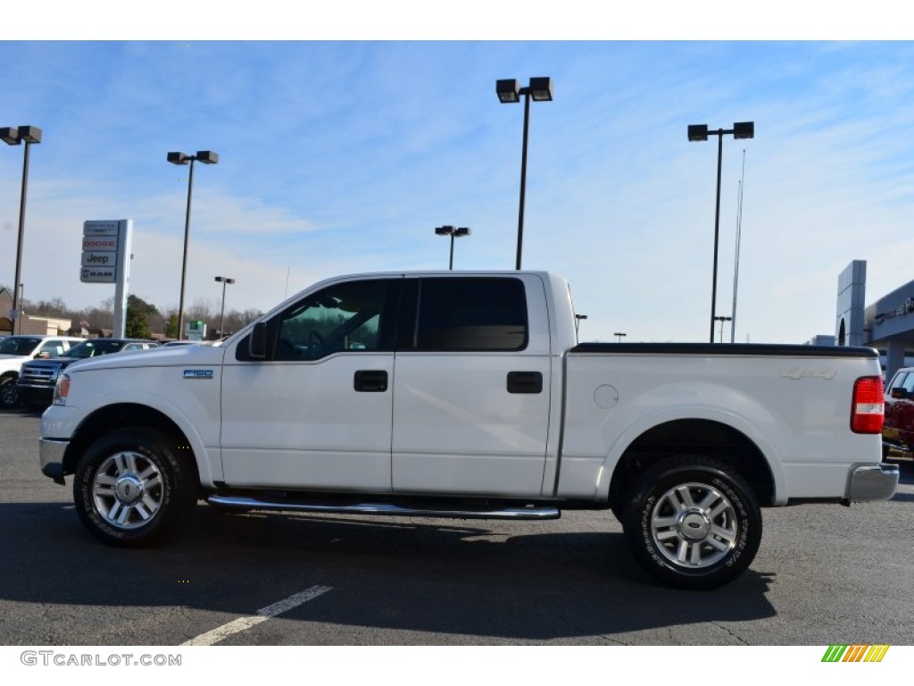 2004 F150 Lariat SuperCrew 4x4 - Oxford White / Tan photo #5