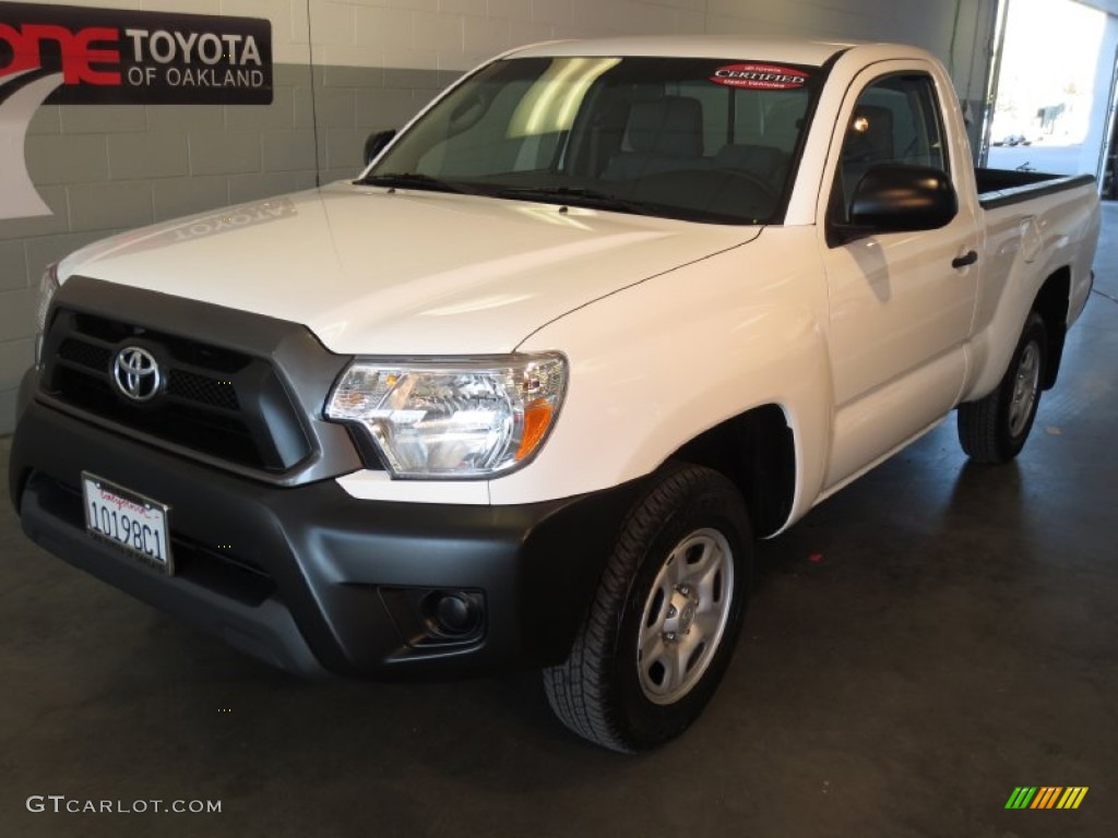 2012 Tacoma Regular Cab - Super White / Graphite photo #1
