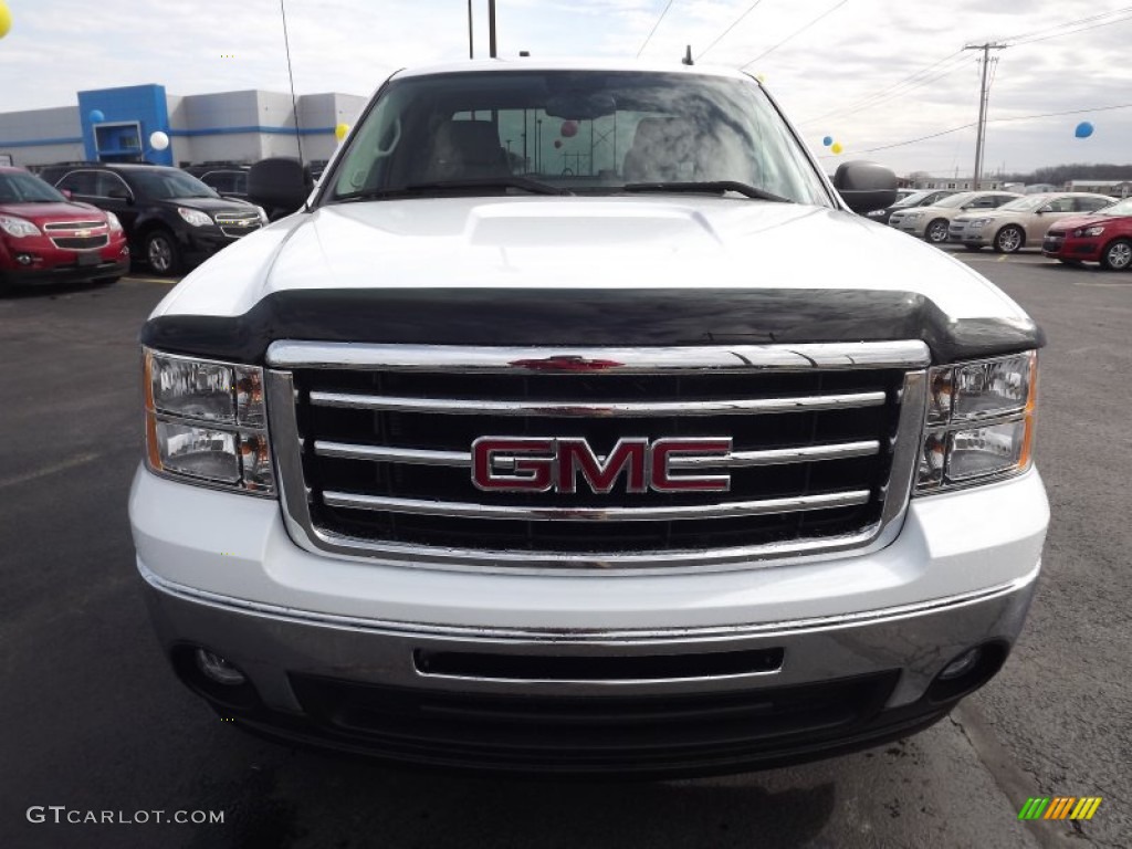 2013 Sierra 1500 SLE Extended Cab - Summit White / Very Dark Cashmere/Light Cashmere photo #2