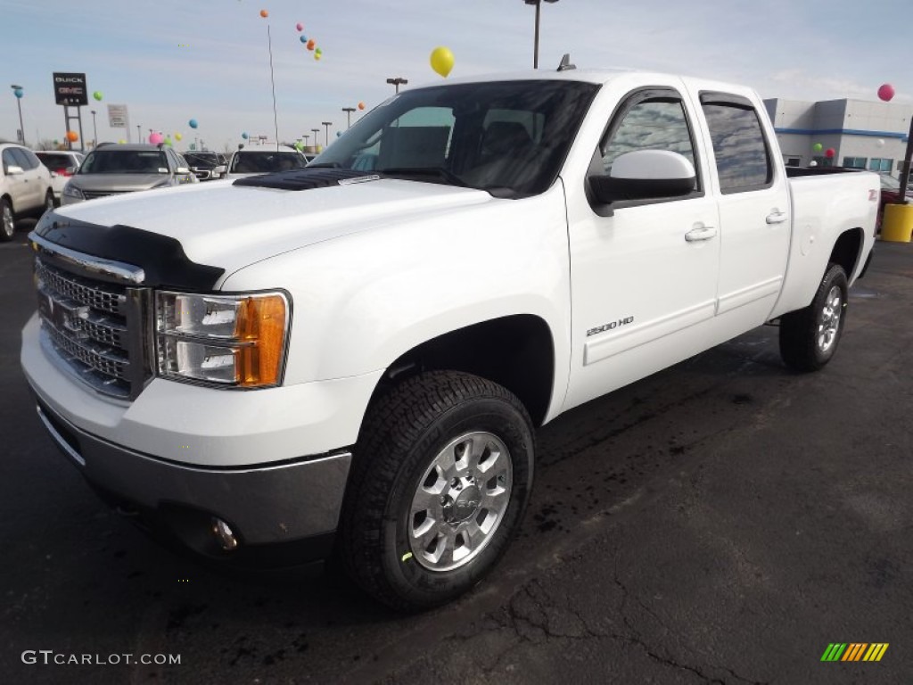 Summit White 2013 GMC Sierra 2500HD SLT Crew Cab 4x4 Exterior Photo #76452062