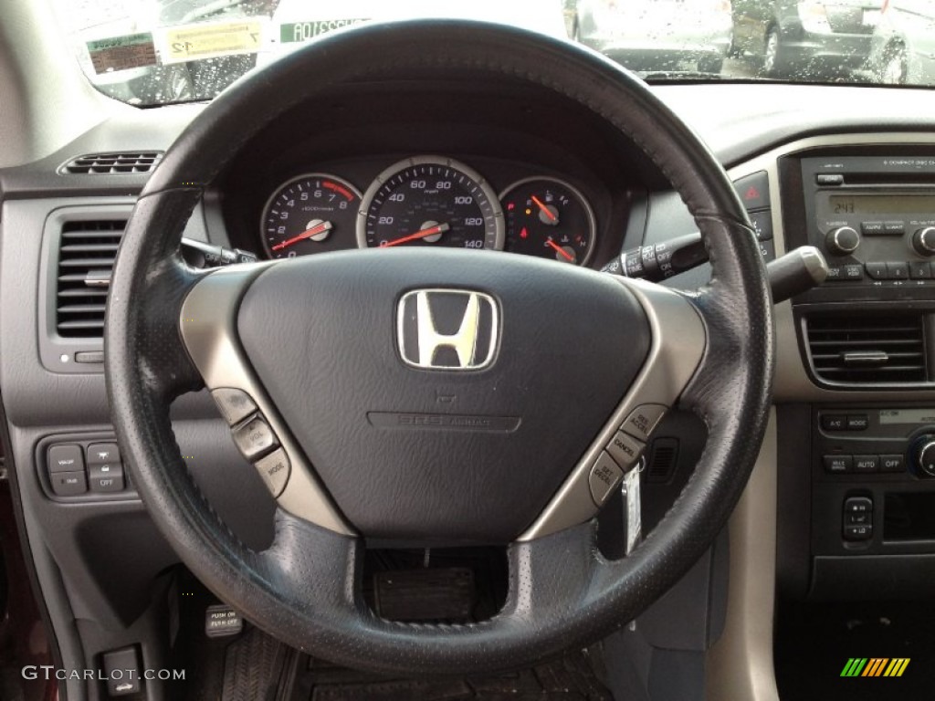 2007 Honda Pilot EX-L 4WD Gray Steering Wheel Photo #76453458
