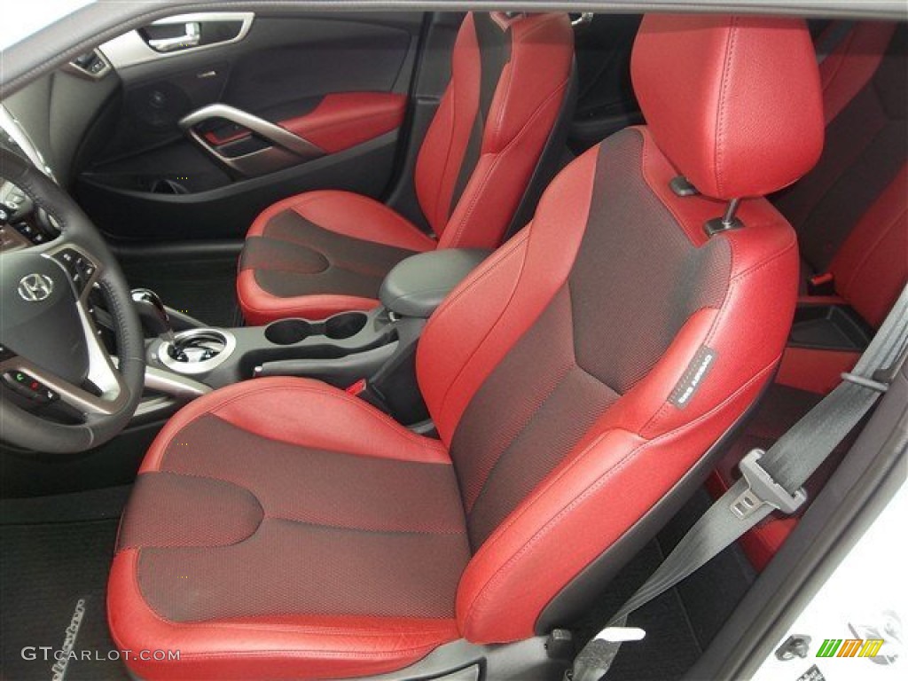 Black/Red Interior 2012 Hyundai Veloster Standard Veloster Model Photo #76454505