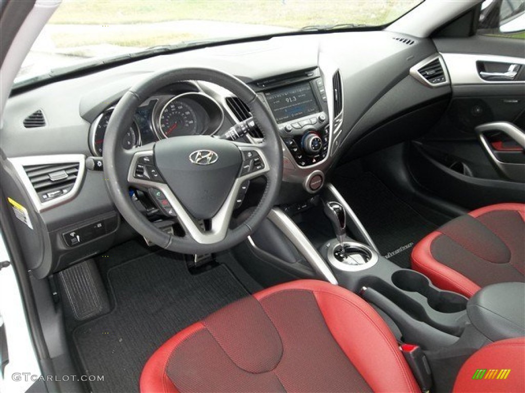 Black/Red Interior 2012 Hyundai Veloster Standard Veloster Model Photo #76454511