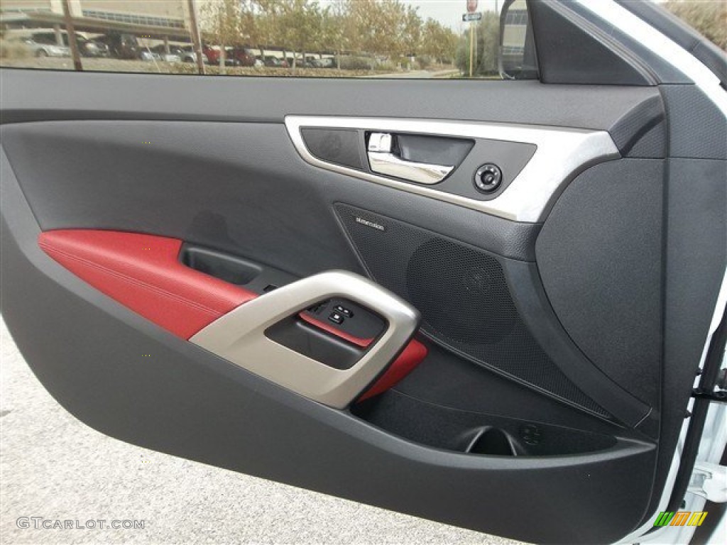 2012 Hyundai Veloster Standard Veloster Model Black/Red Door Panel Photo #76454514