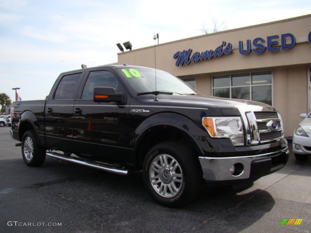 2010 F150 Lariat SuperCrew - Tuxedo Black / Black photo #2