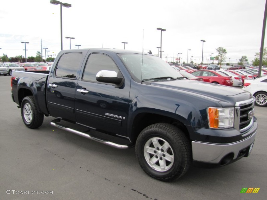 2007 Sierra 1500 SLE Crew Cab 4x4 - Deep Blue Metallic / Ebony Black photo #1