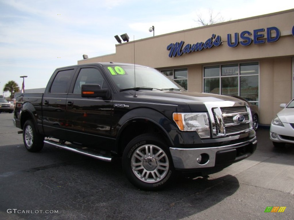 2010 F150 Lariat SuperCrew - Tuxedo Black / Black photo #28