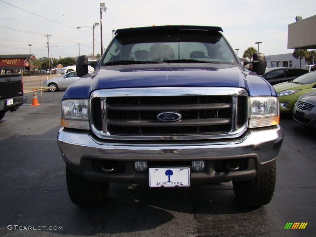 2003 F250 Super Duty XL SuperCab 4x4 - Sonic Blue Metallic / Medium Flint Grey photo #3