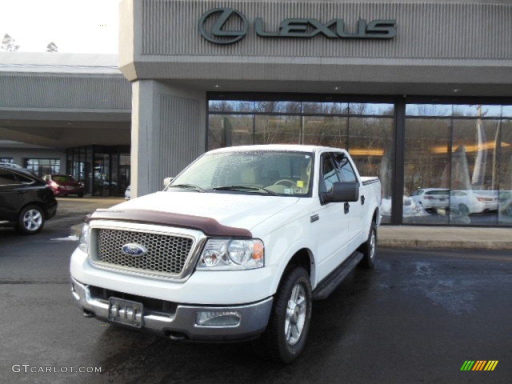 2004 F150 XLT SuperCrew 4x4 - Oxford White / Tan photo #1