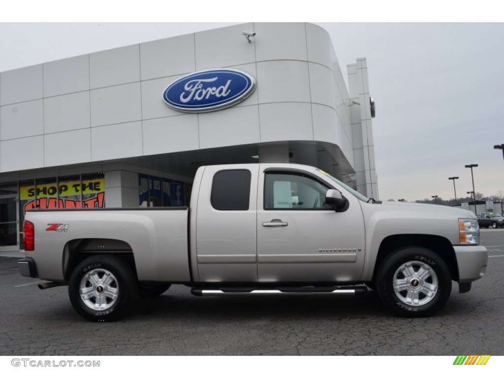2008 Silverado 1500 LTZ Extended Cab 4x4 - Silver Birch Metallic / Light Titanium/Dark Titanium photo #2
