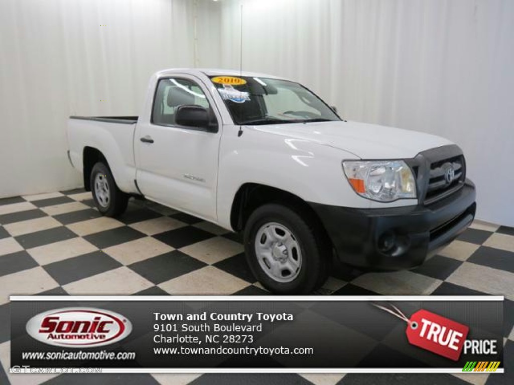 2010 Tacoma Regular Cab - Super White / Graphite photo #1