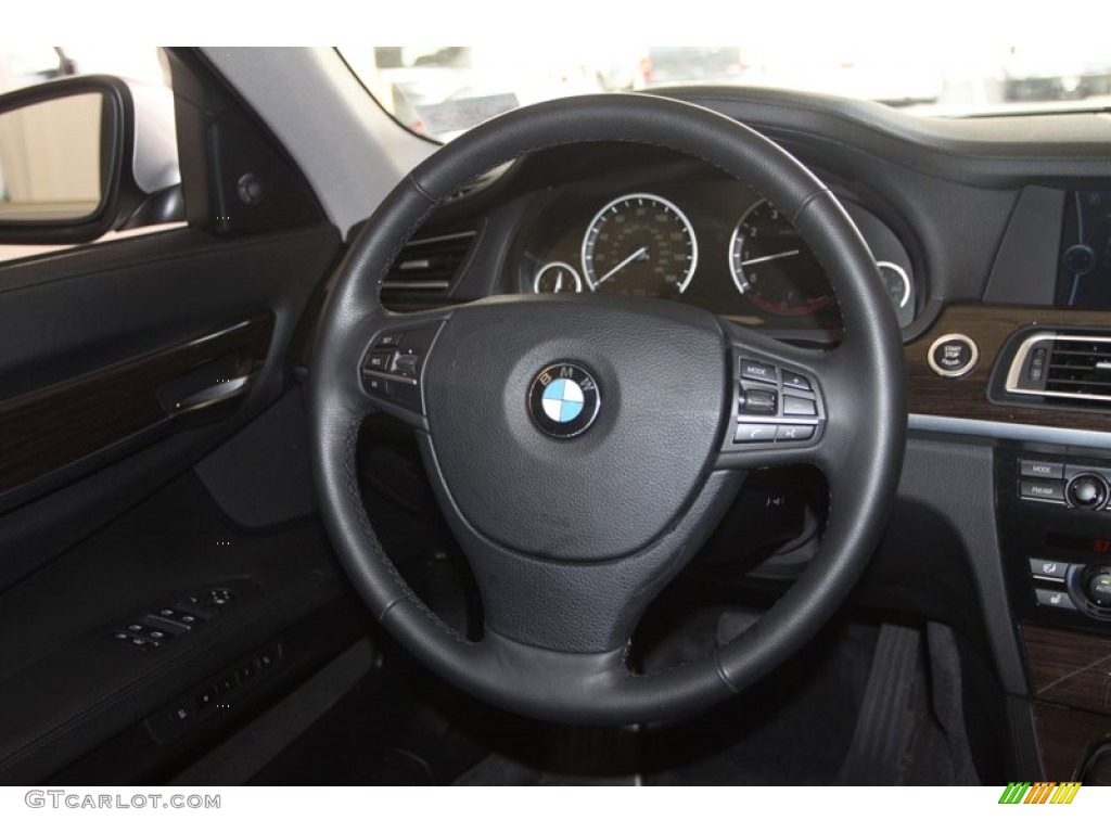 2009 BMW 7 Series 750Li Sedan Black Nappa Leather Steering Wheel Photo #76465850