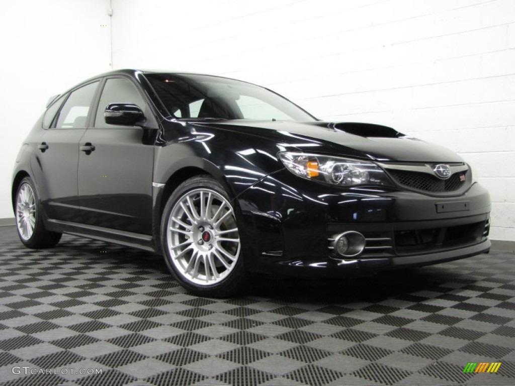 2009 Impreza WRX STi - Obsidian Black Pearl / Graphite Gray Alcantara/Carbon Black Leather photo #1