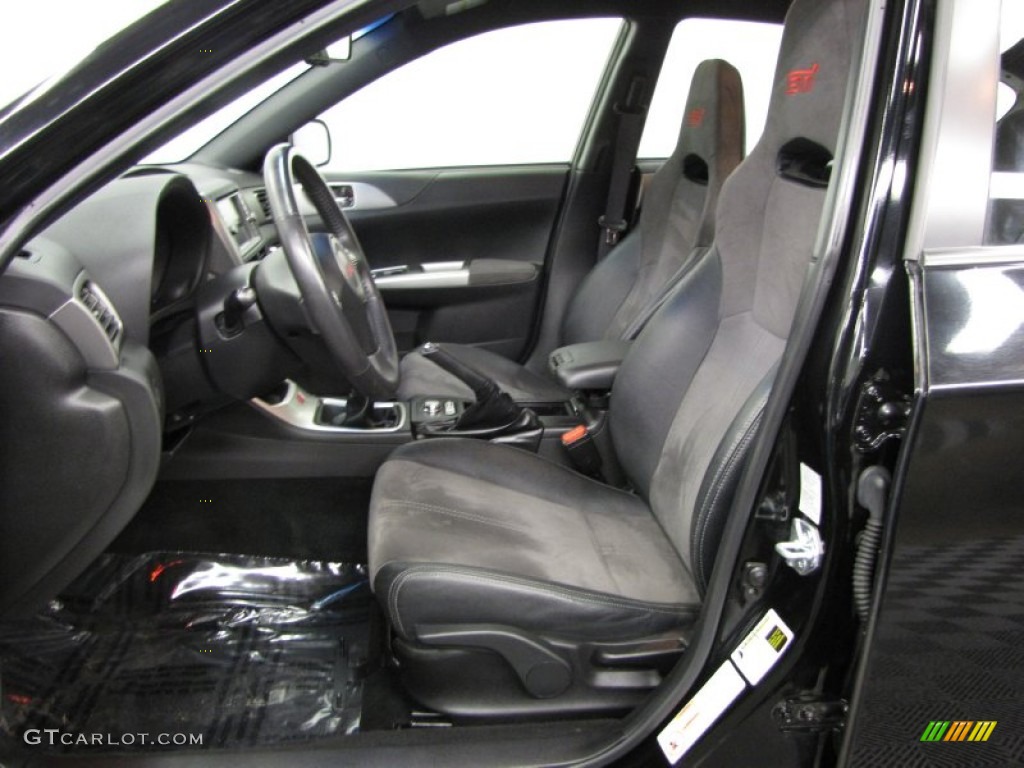 Graphite Gray Alcantara/Carbon Black Leather Interior 2009 Subaru Impreza WRX STi Photo #76467434