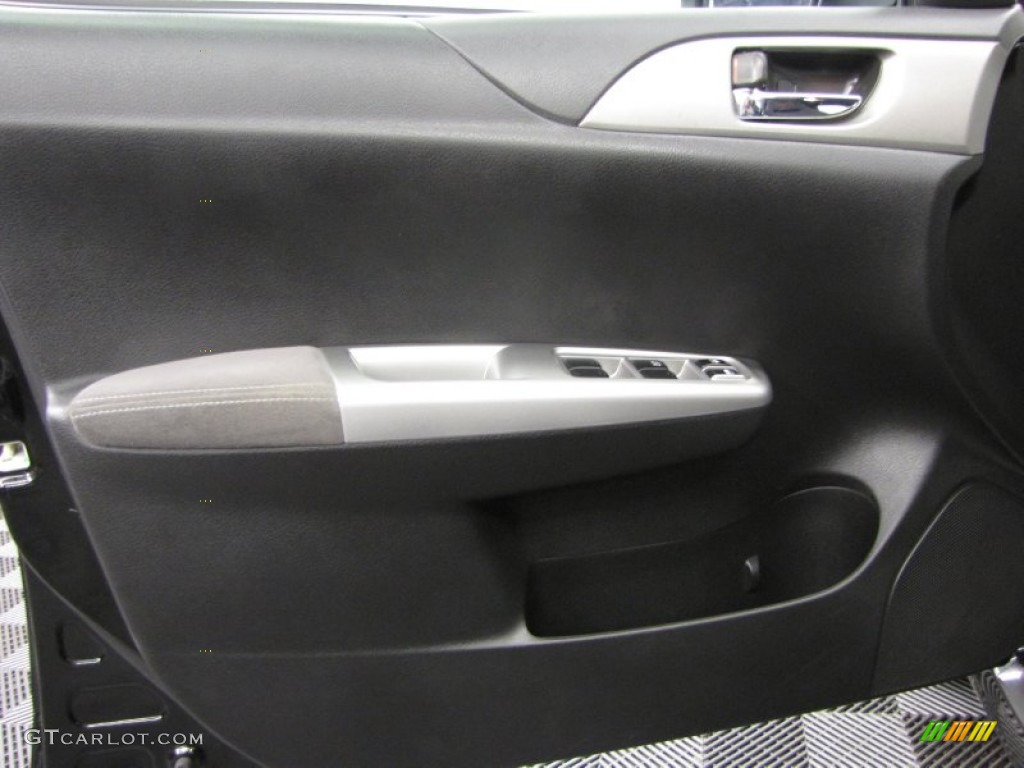 2009 Subaru Impreza WRX STi Graphite Gray Alcantara/Carbon Black Leather Door Panel Photo #76467480